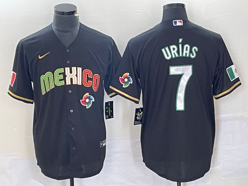 Men 2023 World Cub Mexico #7 Urias Black Nike MLB Jersey style 91831->more jerseys->MLB Jersey